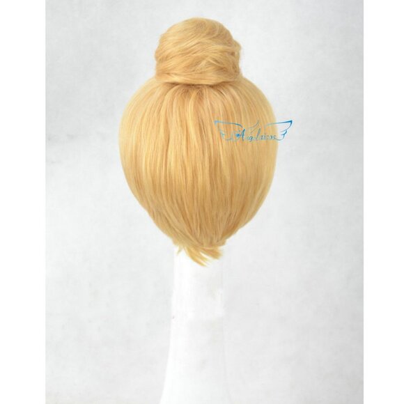 Angelaicos Women's Prestyled Buns Party Anime Cosplay Costume Wig Short Blonde - Picture 4 of 5